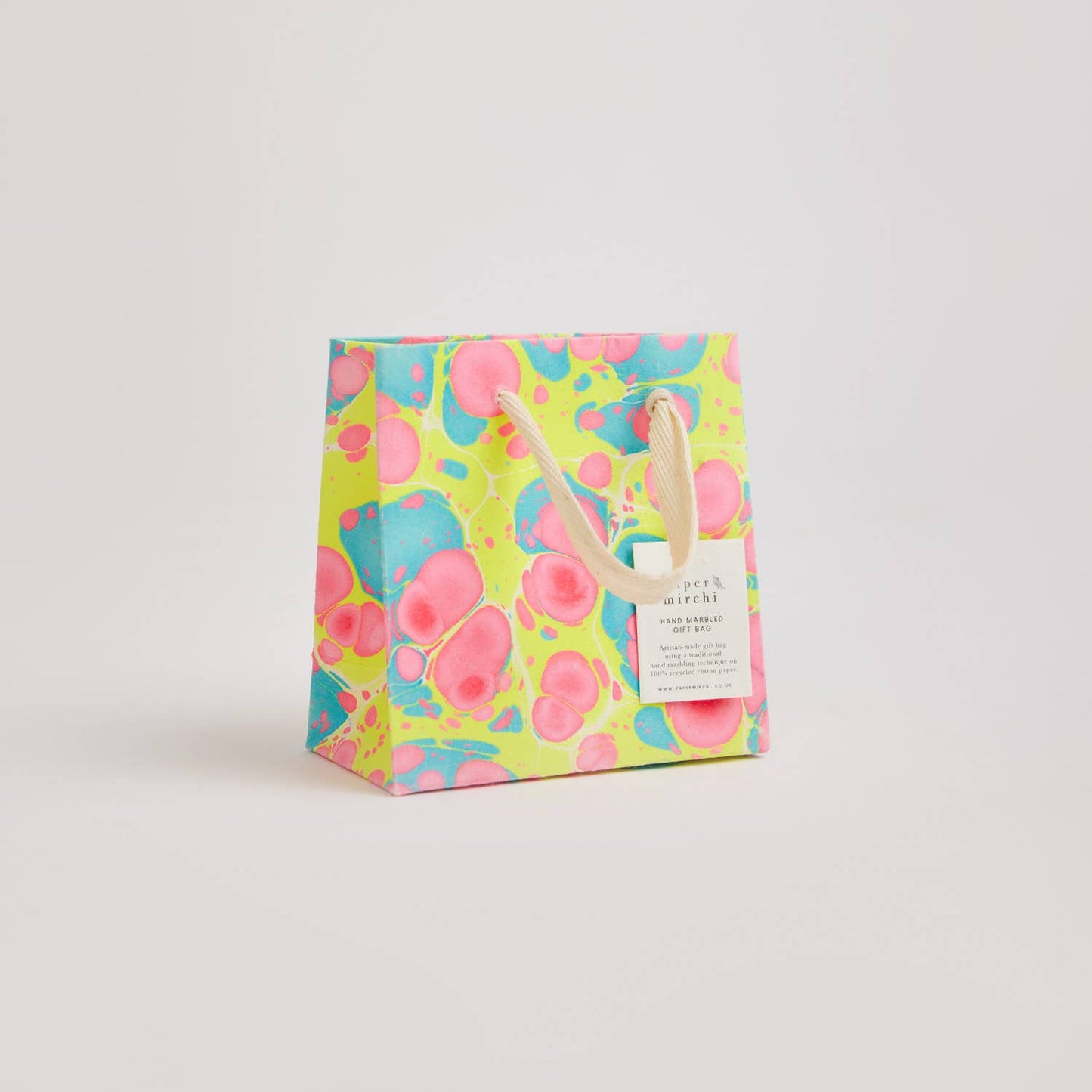 Hand Marbled Gift Bags (Small) - Neon