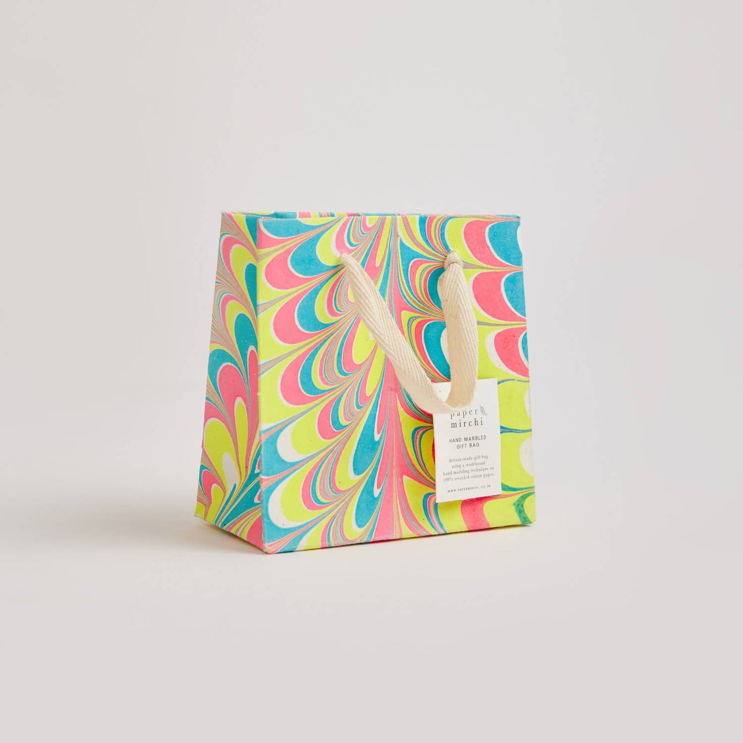 Hand Marbled Gift Bags (Small) - Neon