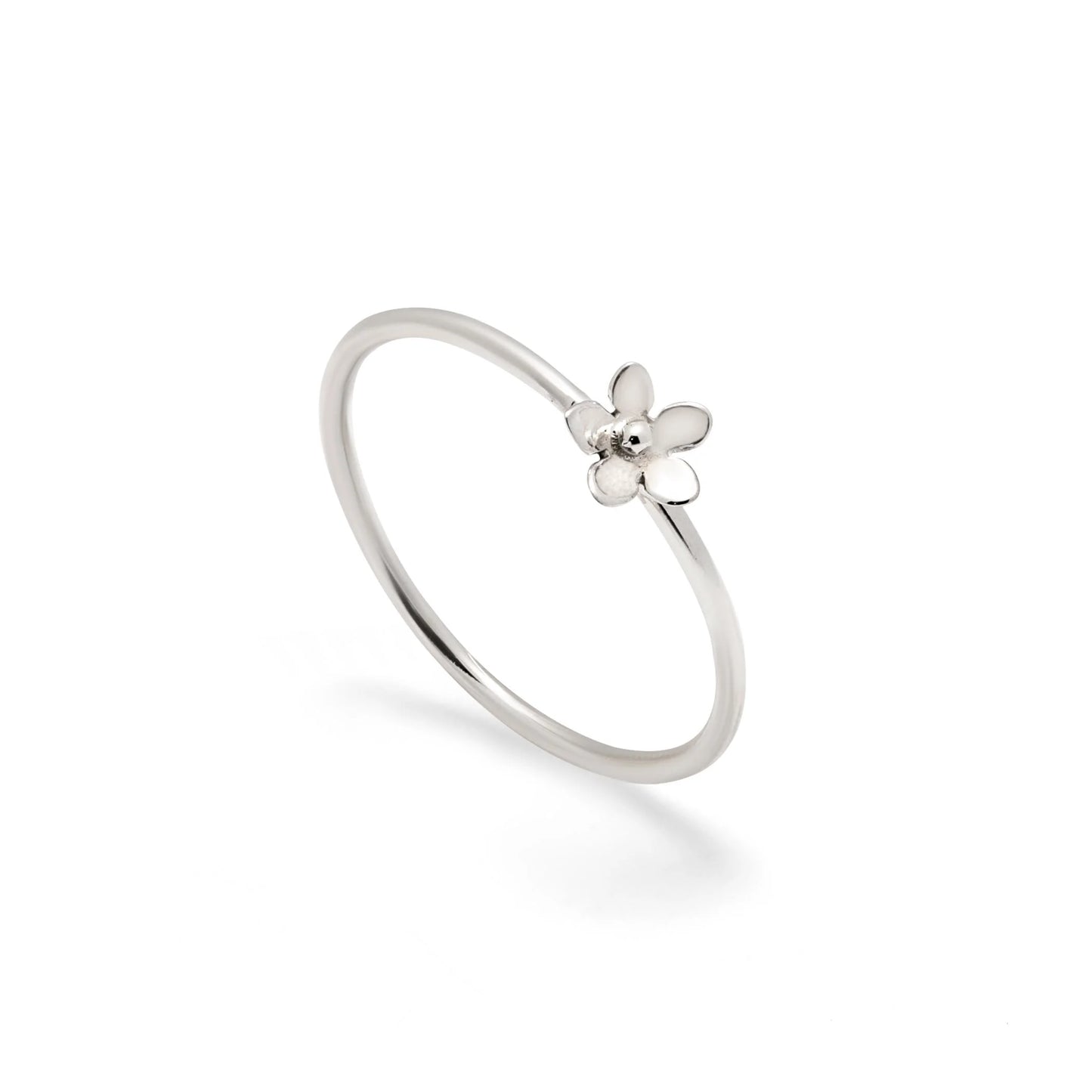 Dainty Flower Sterling Silver Stacking Ring