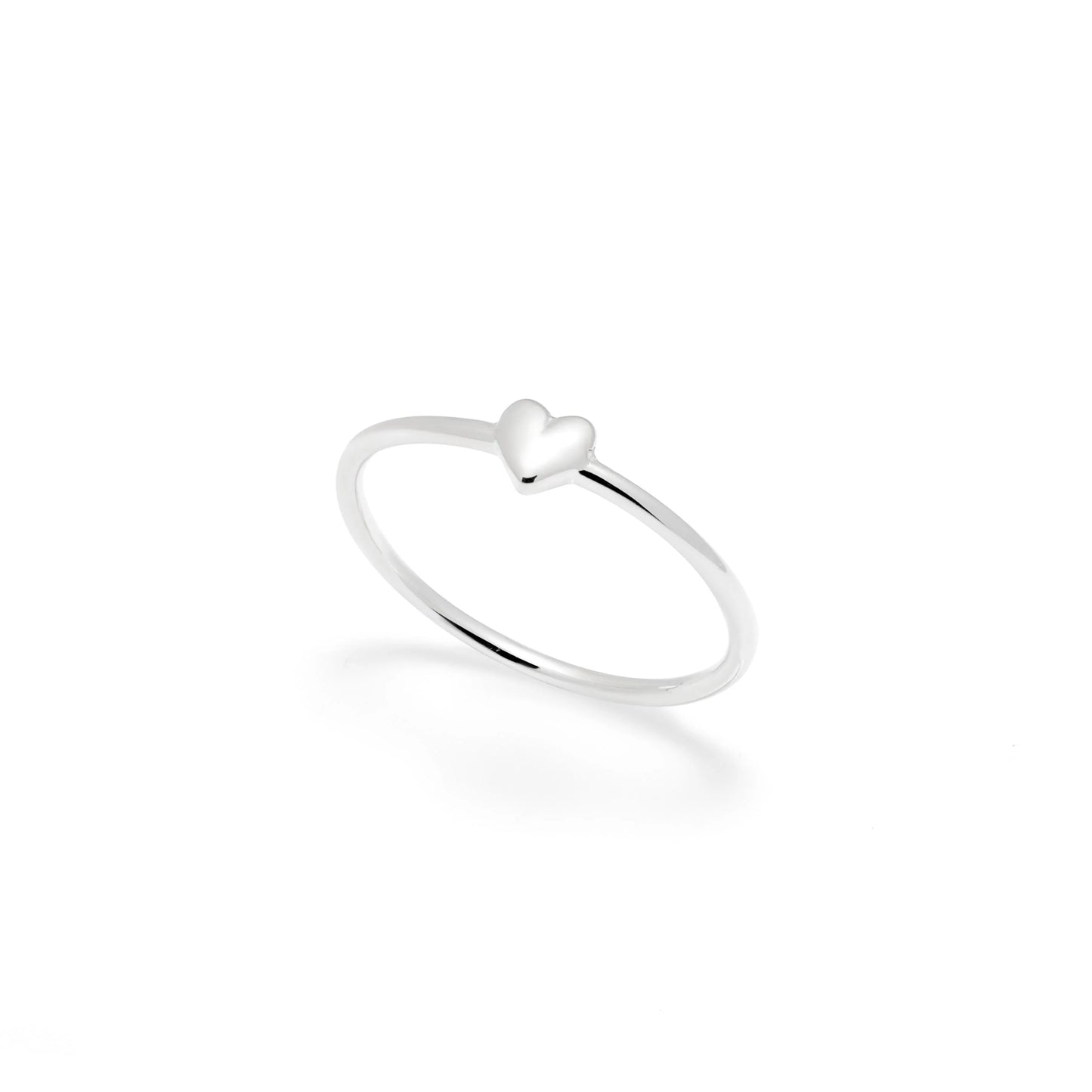 Dainty Heart Sterling Silver Stacking Ring