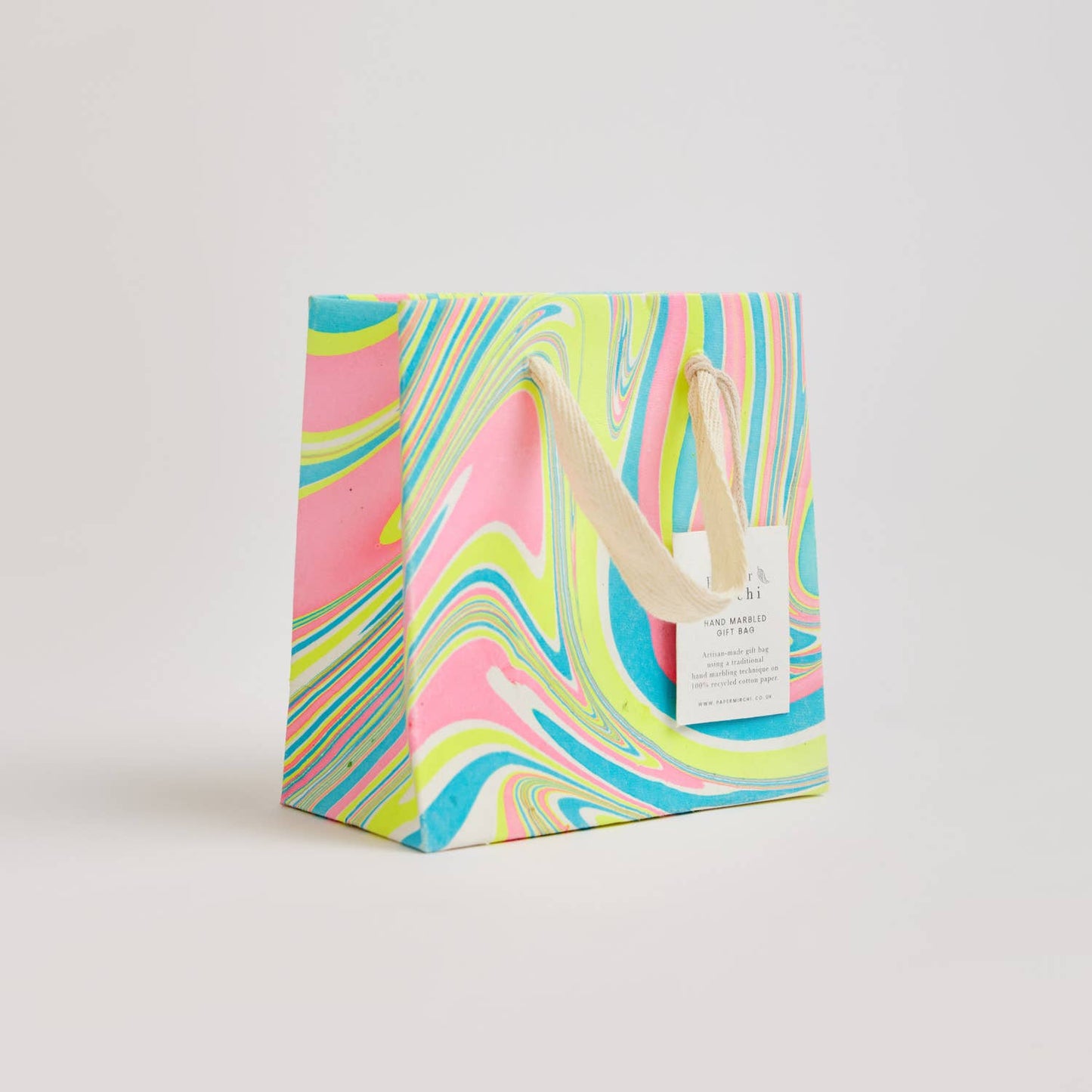 Hand Marbled Gift Bags (Small) - Neon