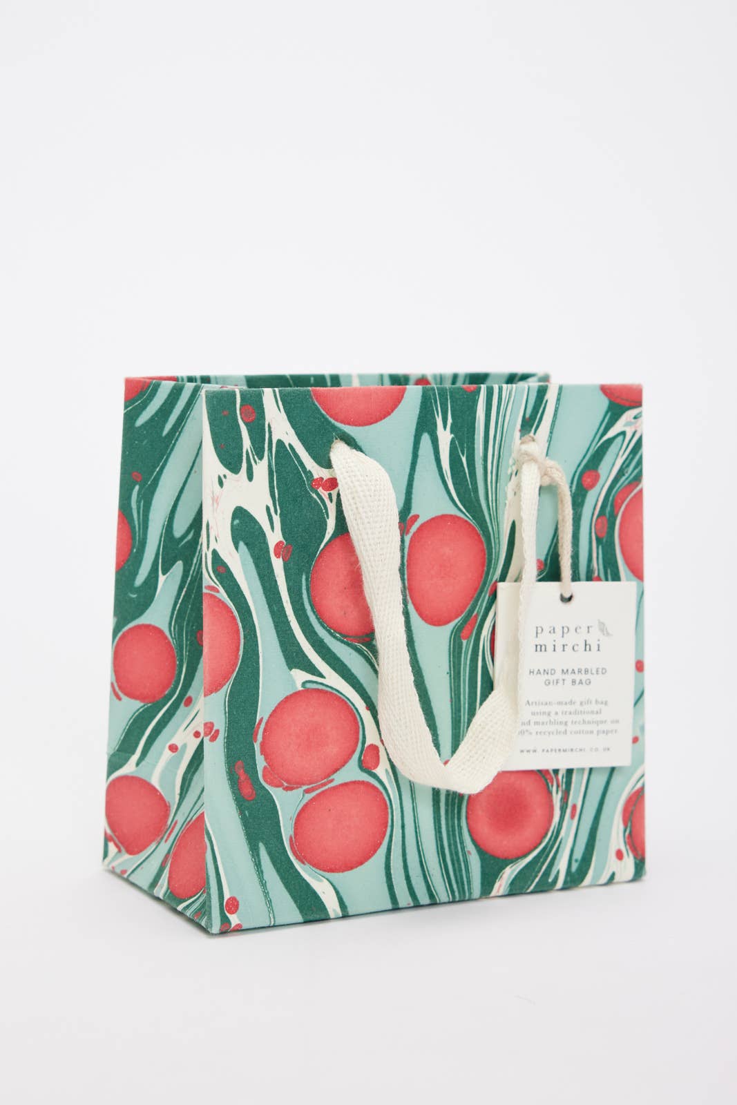 Hand Marbled Gift Bags (Small) - Christmas Splendour