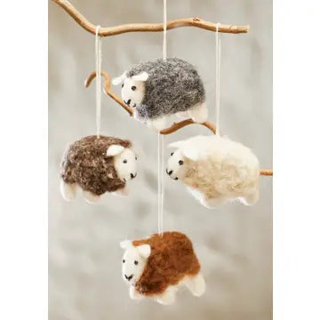 Fair Trade Felt or wool hanging animals