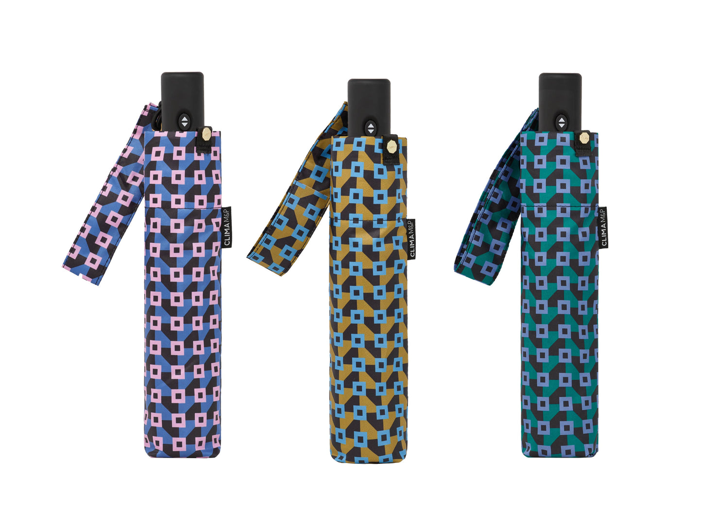 “Blocks” Folding Open and Close Umbrella - Recycled fabric