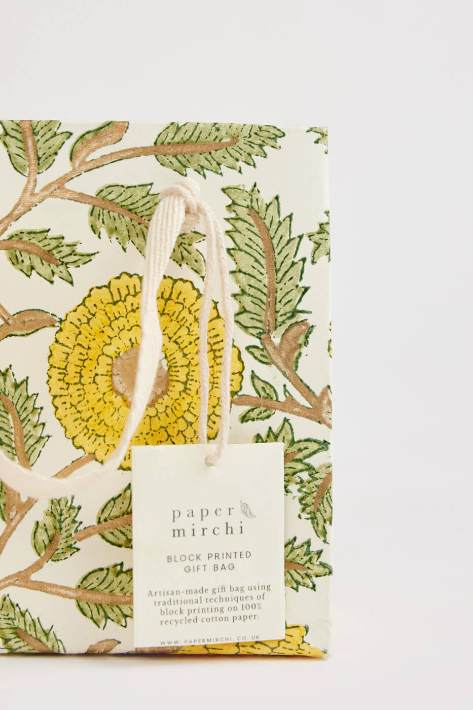 Hand Block Printed Gift Bags (Small) - Sunshine