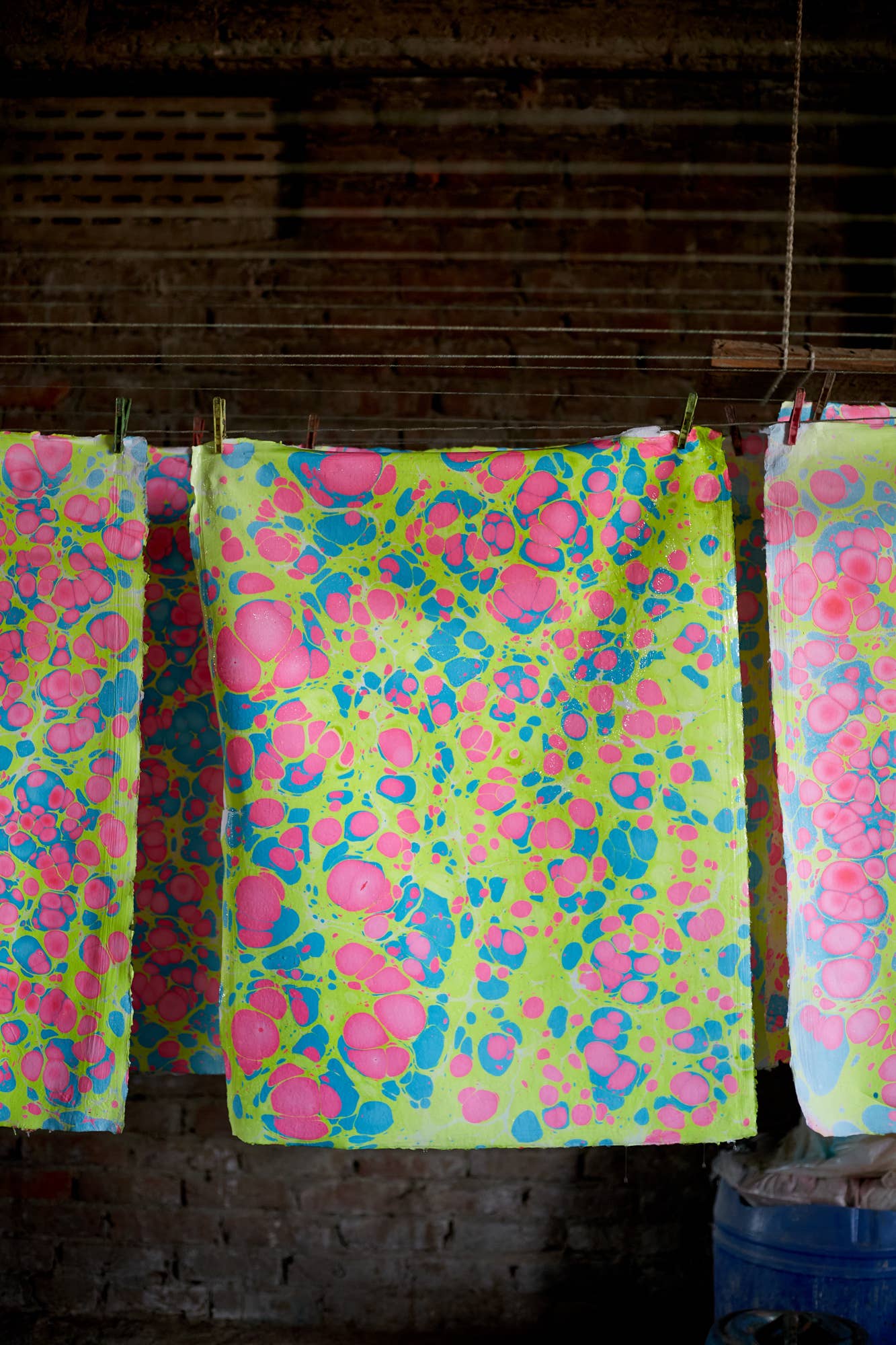 Hand Marbled Gift Bags (Small) - Neon