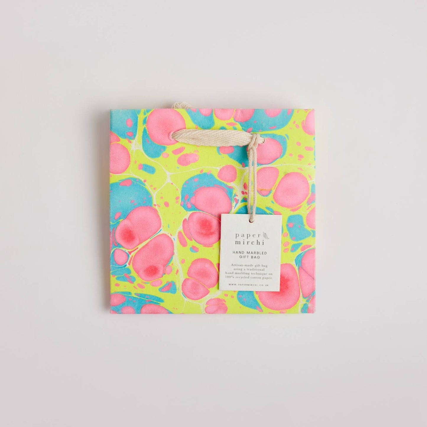 Hand Marbled Gift Bags (Small) - Neon