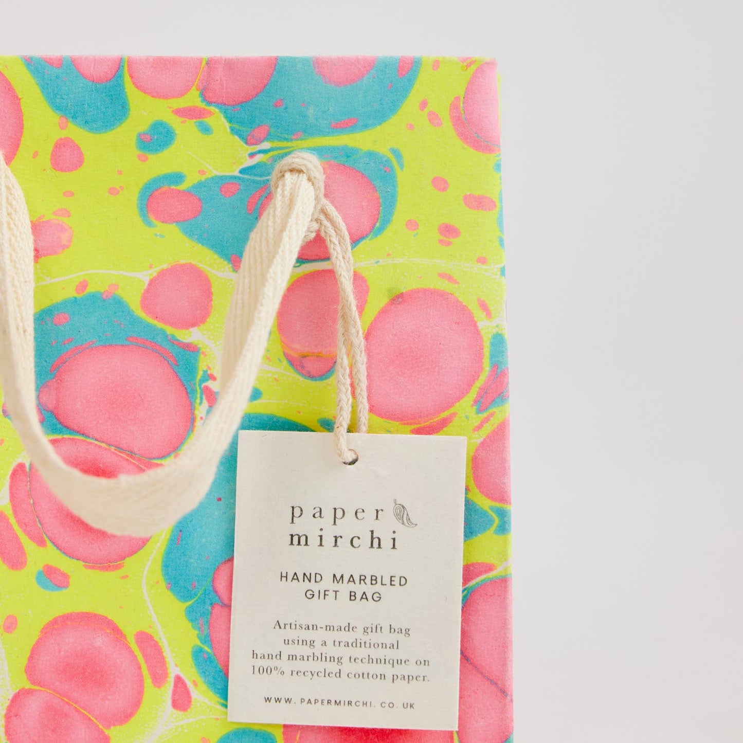 Hand Marbled Gift Bags (Small) - Neon