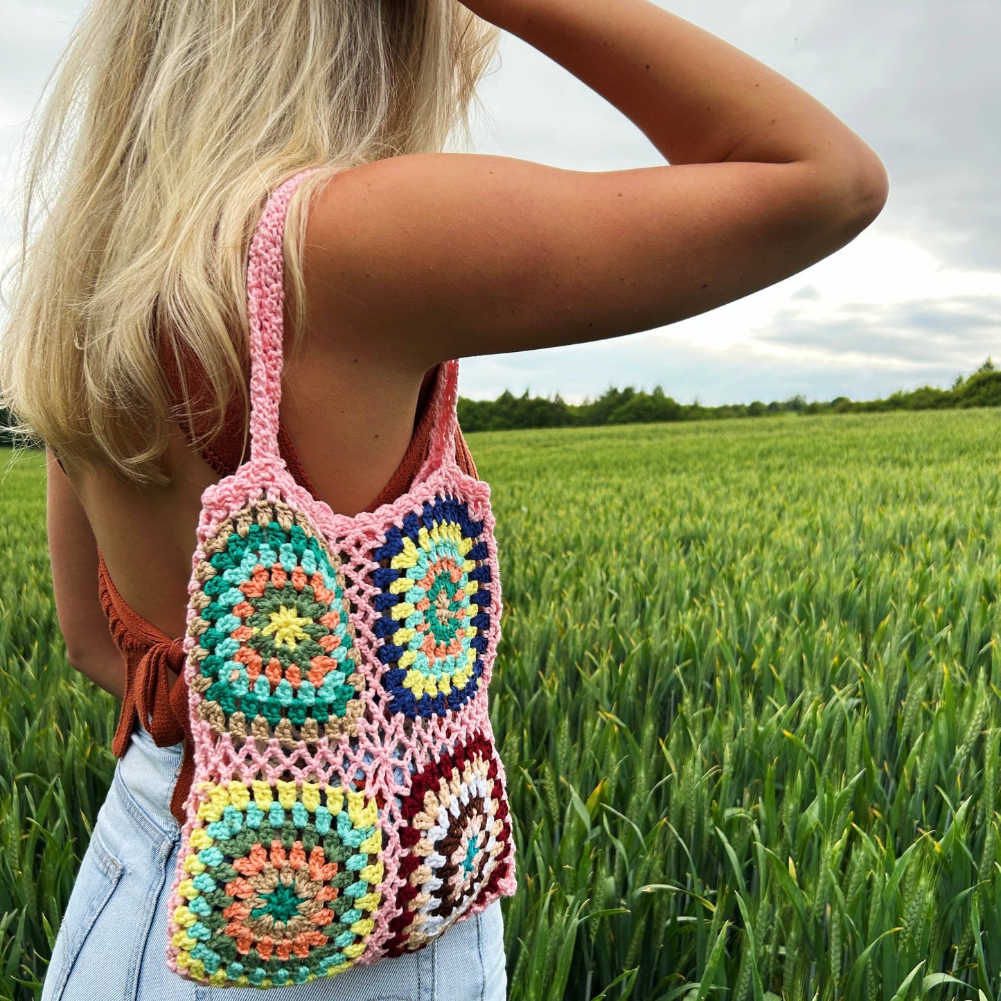 Handmade Granny Square Crochet Shoulder Bag Various Colours - SALE, WAS £29.99 NOW £20.00