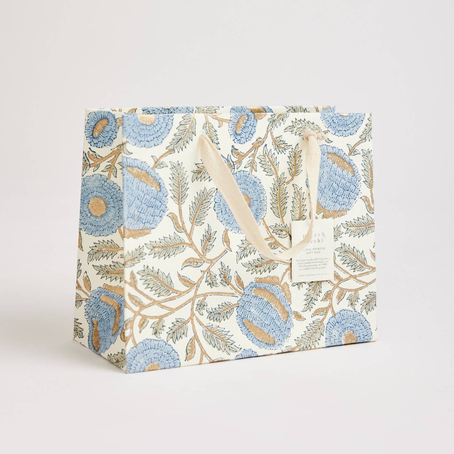 Hand Block Printed Gift Bags (Medium) - Blue Stone