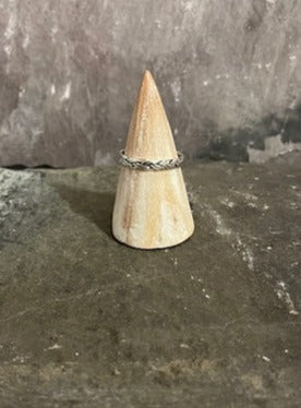 STK19 Double Strand plait silver ring