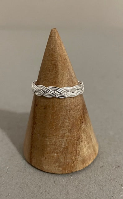 Multi Strand plait silver ring N