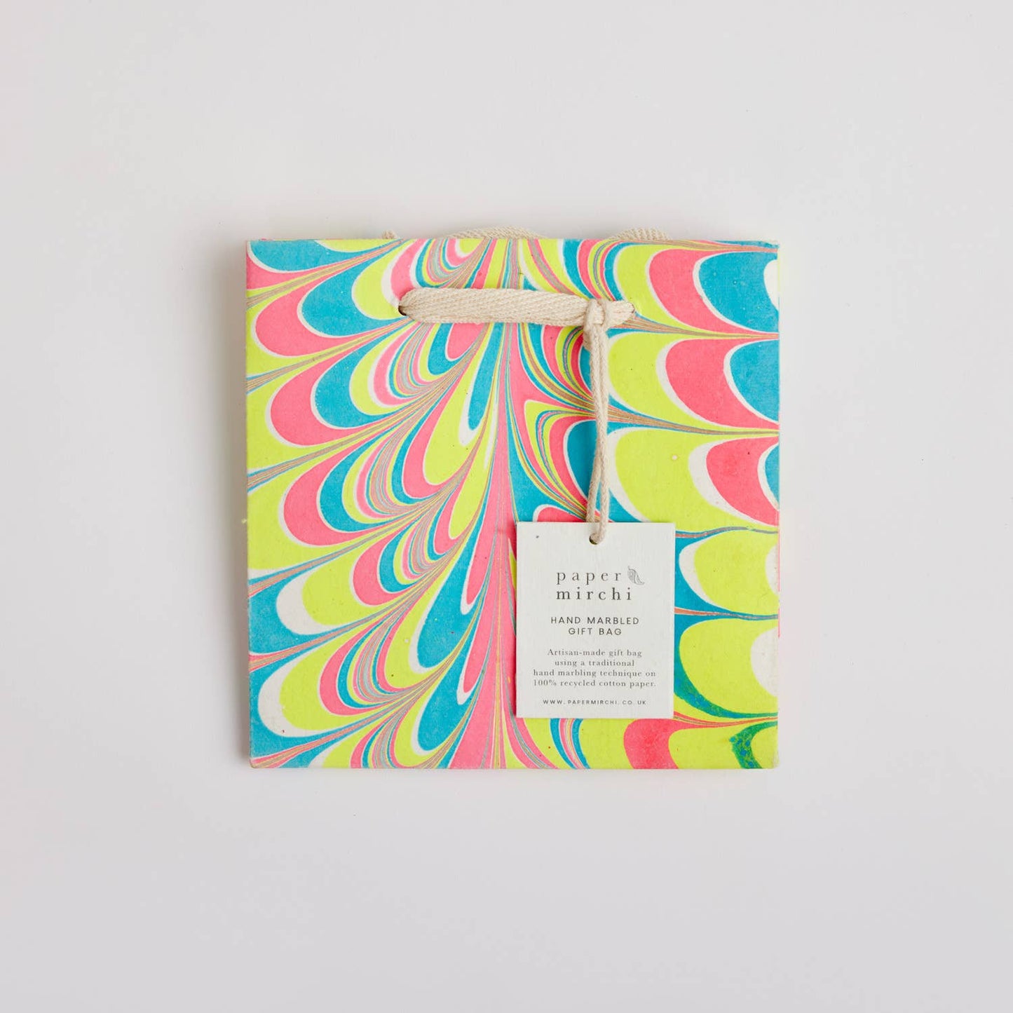 Hand Marbled Gift Bags (Small) - Neon