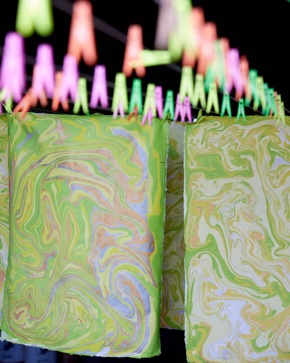 Hand Marbled Gift Bags (Medium) - Pastel