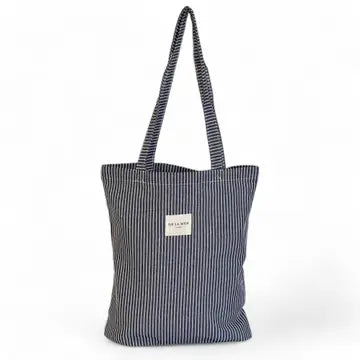 Navy & White Striped Tote