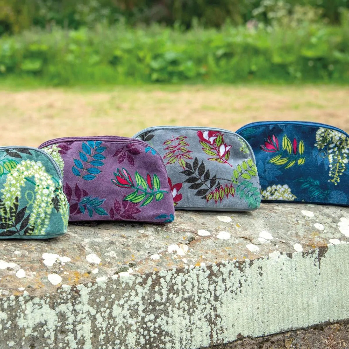 Botanical Velvet Make Up Bags & Purses Earth Squared