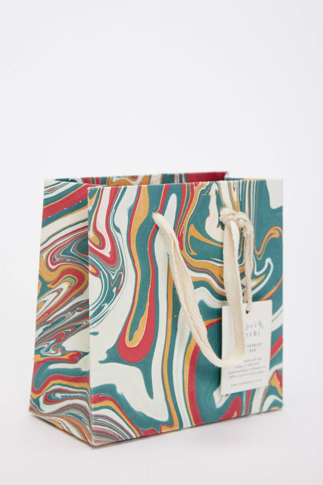 Hand Marbled Gift Bags (Small) - Christmas Splendour