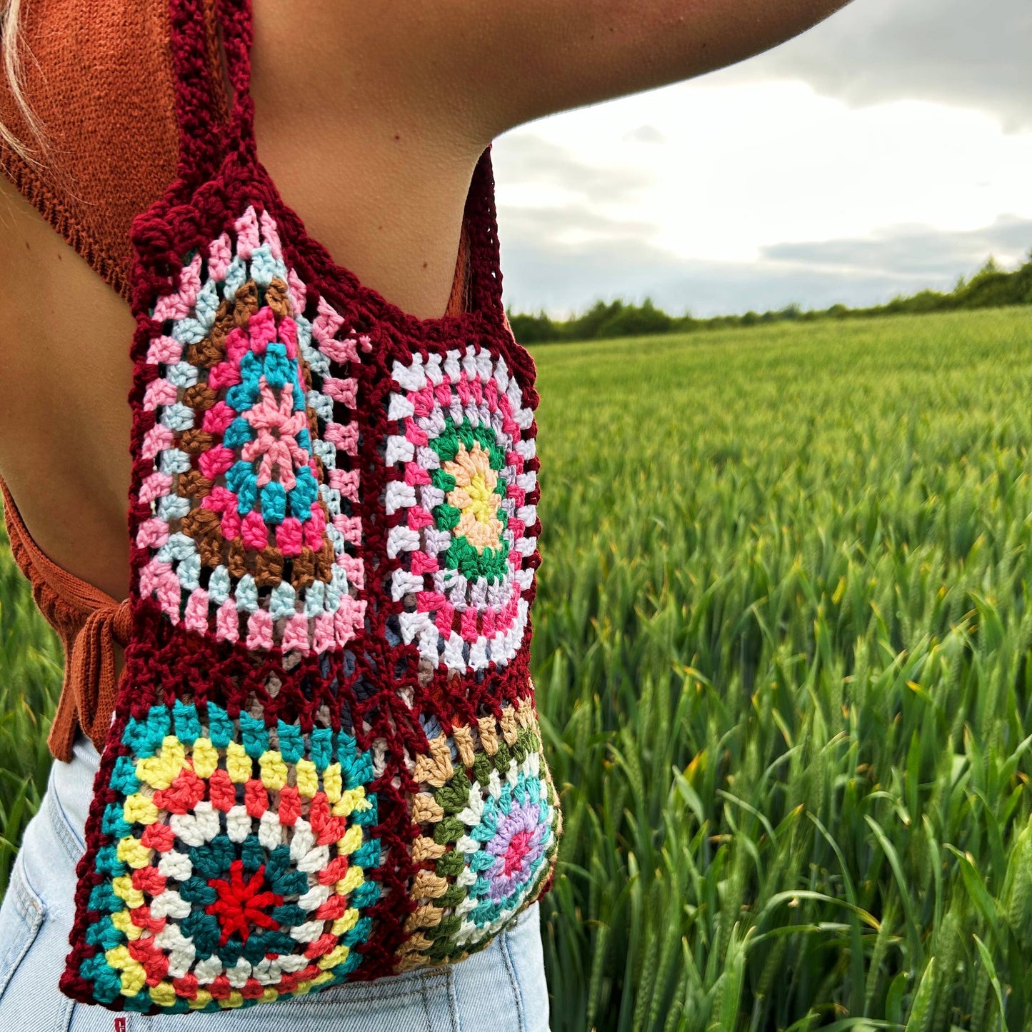 Handmade Granny Square Crochet Shoulder Bag Various Colours - SALE, WAS £29.99 NOW £20.00