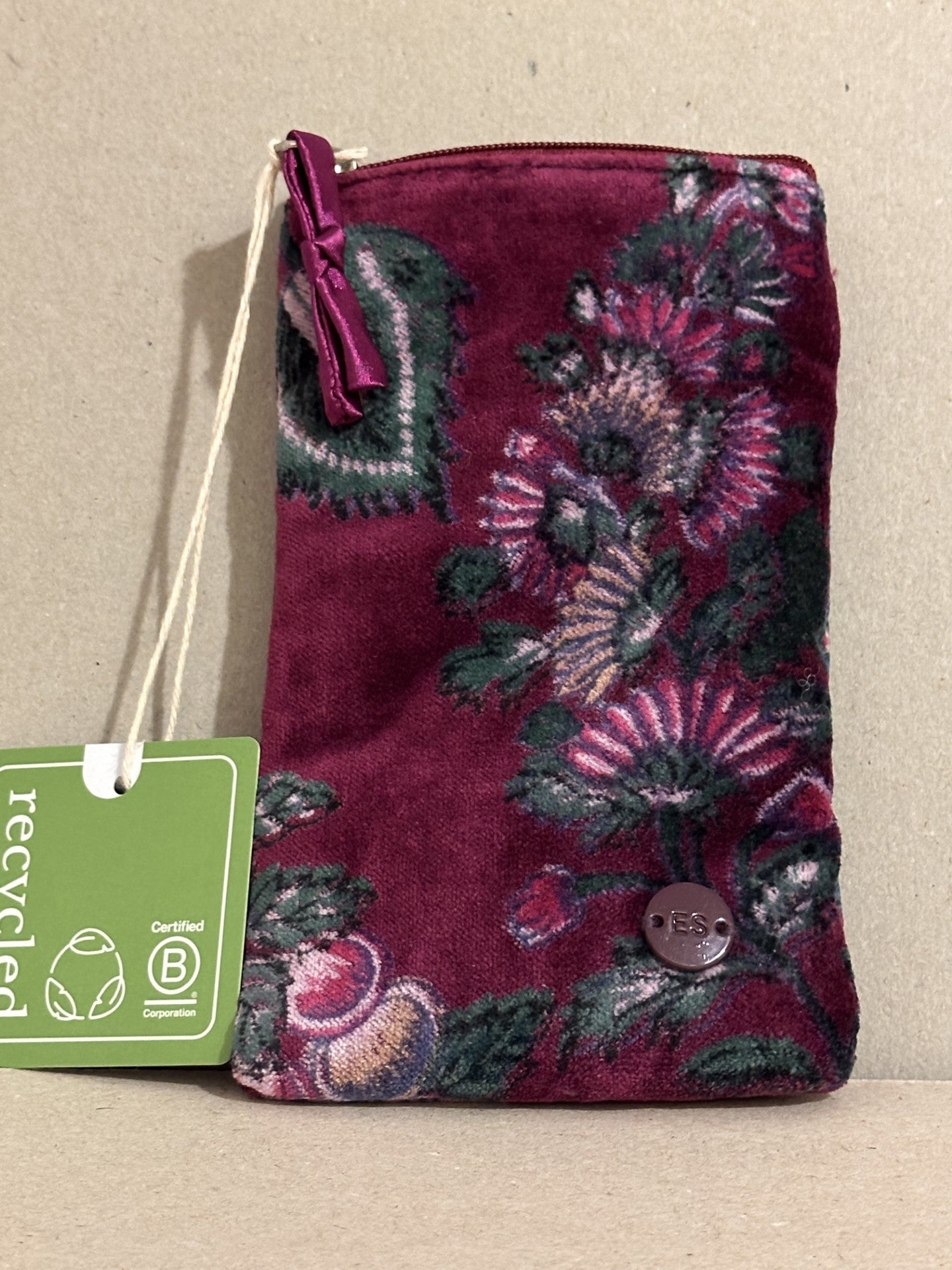 Botanical Velvet Make Up Bags & Purses Earth Squared