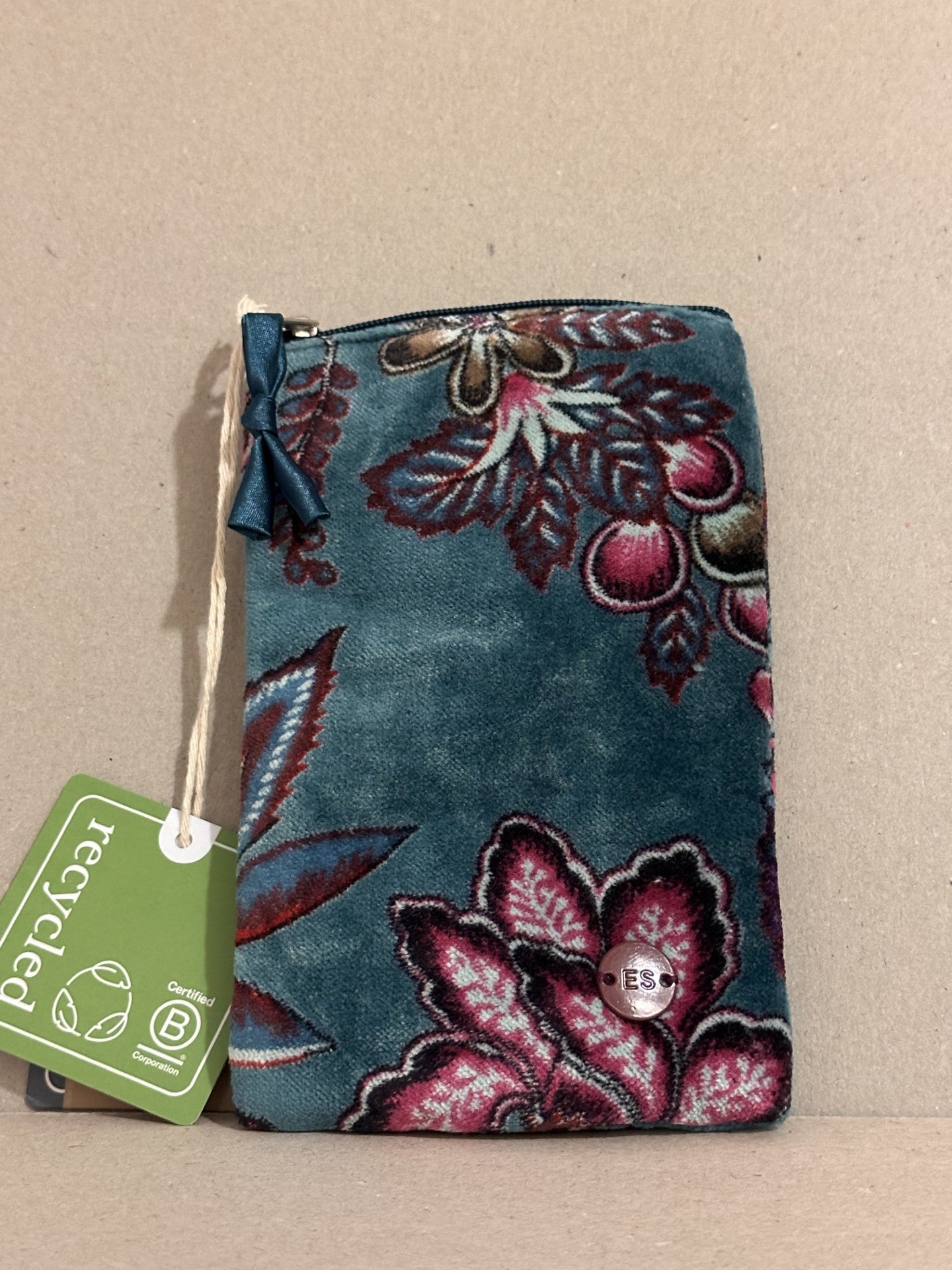 Botanical Velvet Make Up Bags & Purses Earth Squared