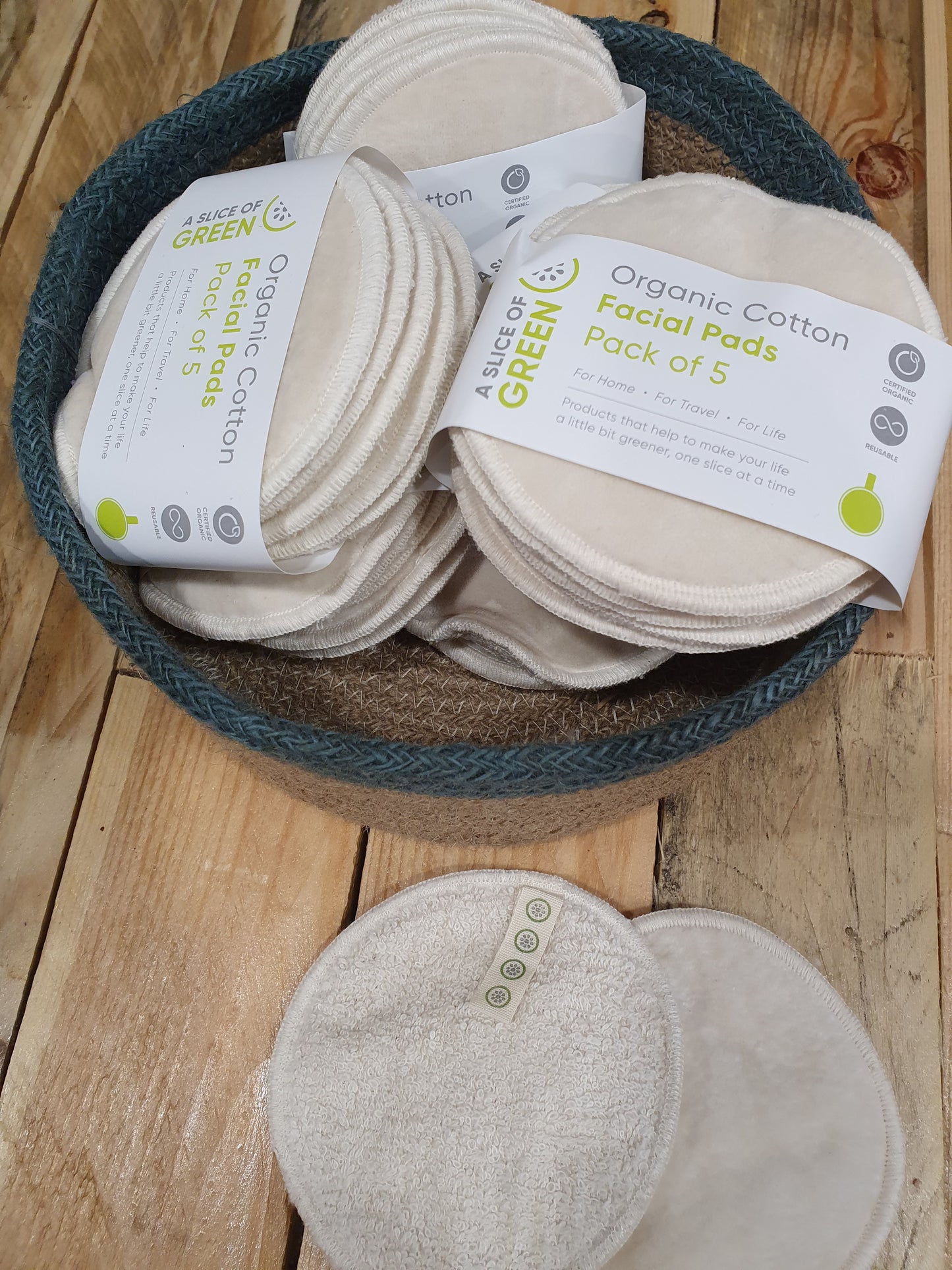 Organic Cotton Facial Pads - Pack of 8