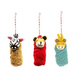 Fair Trade Felt or wool hanging animals