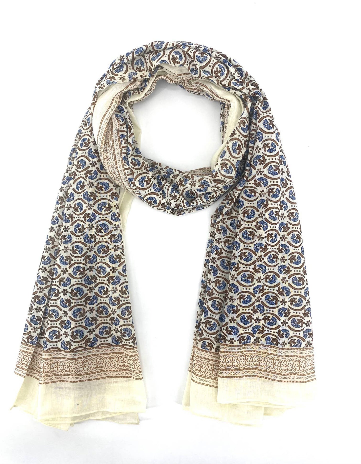 Printed sarong scarf – 100% Indian blockprint cotton - women