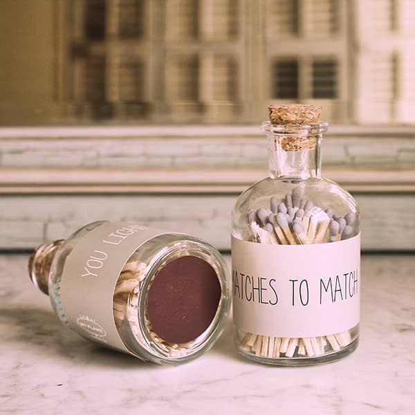 My Flame Lifestyle Matches in glass bottle Sand Thank you very match - CLEARANCE