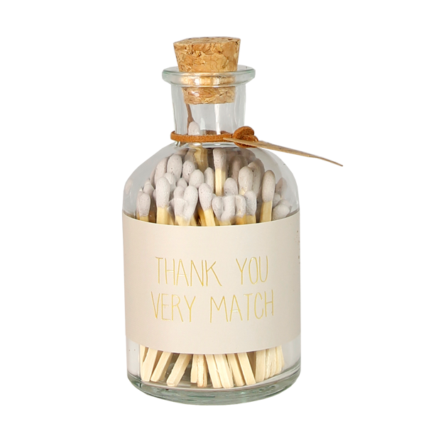 My Flame Lifestyle Matches in glass bottle Sand Thank you very match - CLEARANCE