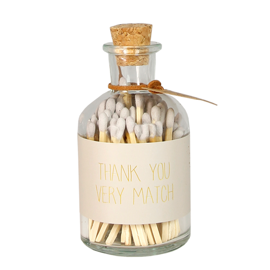 My Flame Lifestyle Matches in glass bottle Sand Thank you very match - CLEARANCE