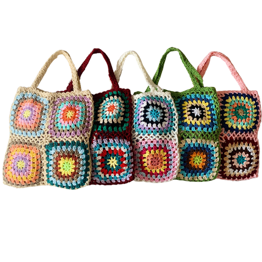 Handmade Granny Square Crochet Shoulder Bag Various Colours - SALE, WAS £29.99 NOW £20.00