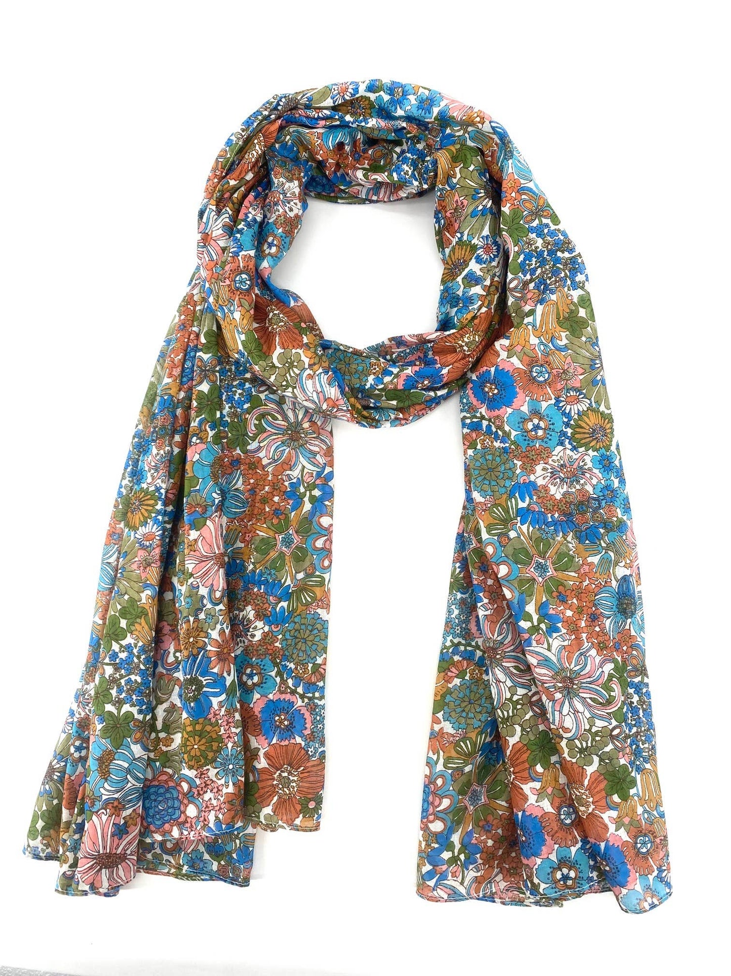 Floral printed 100% cotton scarf pareo