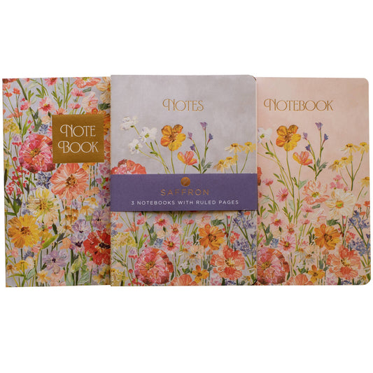 Pack of 3 A5 Lined Notebooks Saffron