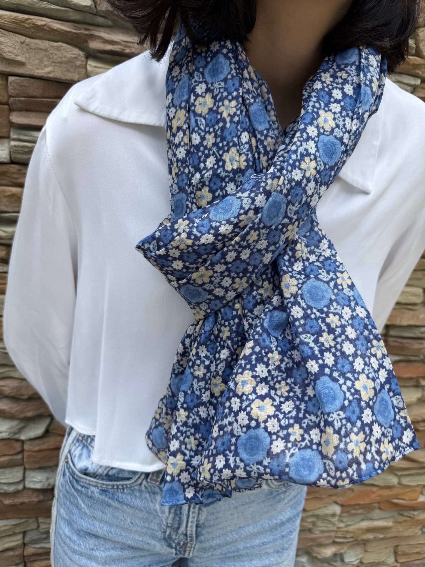 Liberty-print cheche scarf 100% cotton - Timeless elegance
