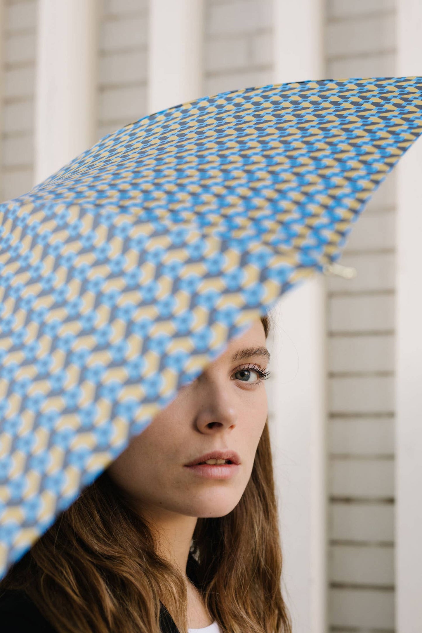 “Blocks” Folding Open and Close Umbrella - Recycled fabric