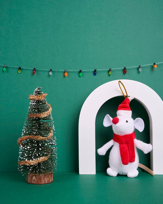White Mouse Christmas Decoration, Unique Christmas Decor