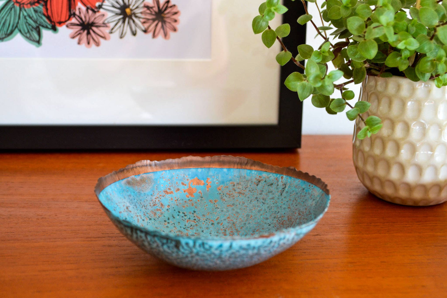 Hand raised Copper Bowl - Inverted patina