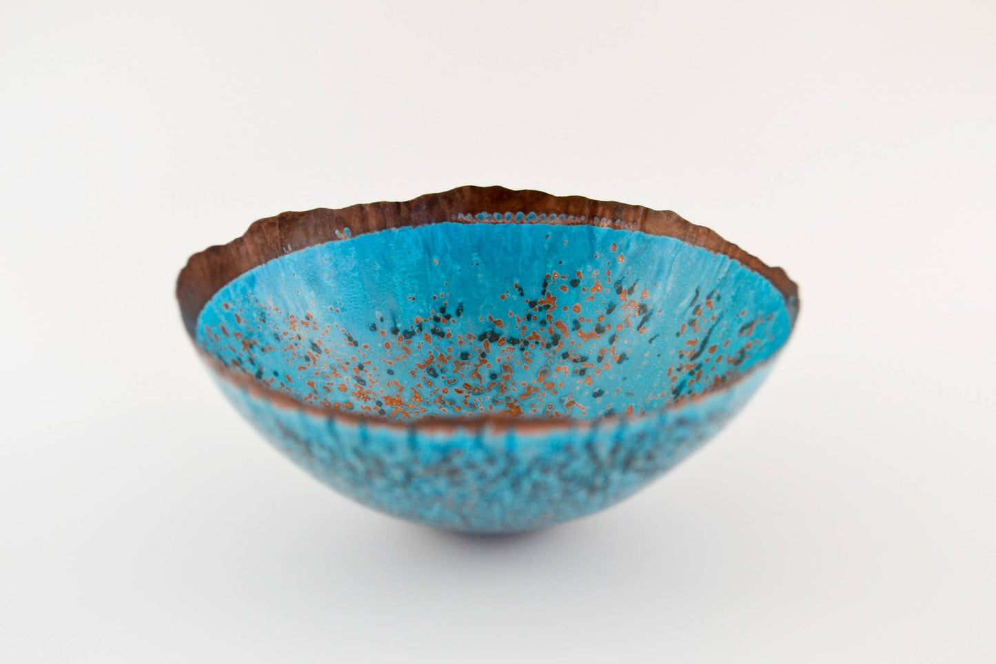 Hand raised Copper Bowl - Inverted patina