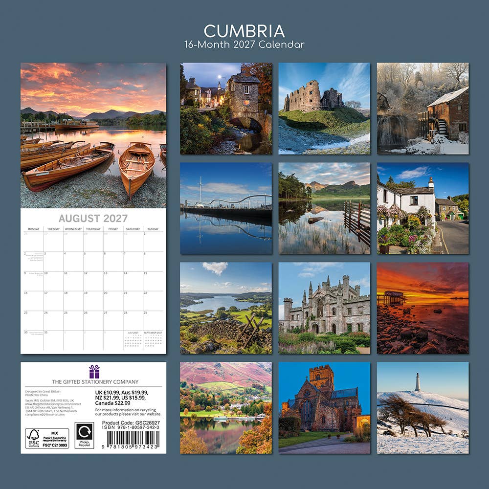2027 Square Wall Calendar - Cumbria