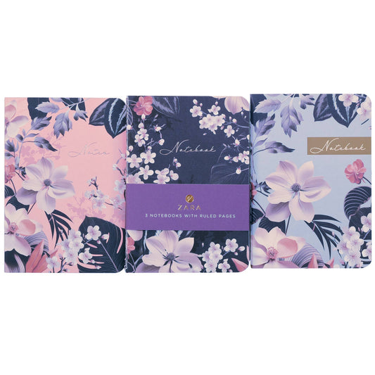 Pack of 3 A6 Lined Notebooks Zara