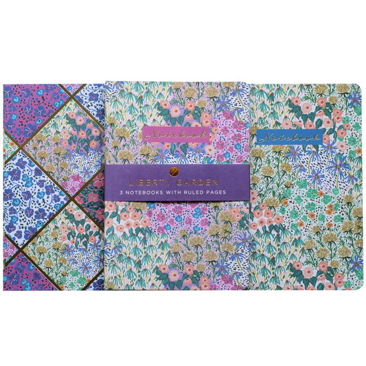 Pack of 3 A5 Lined Notebooks Liberty Garden