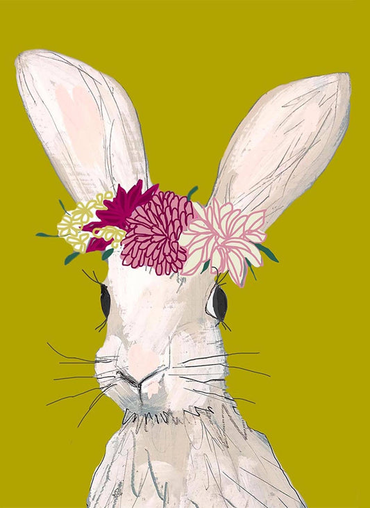 Mavis Bunny in a Headdress A6 Everyday Greeting Cards