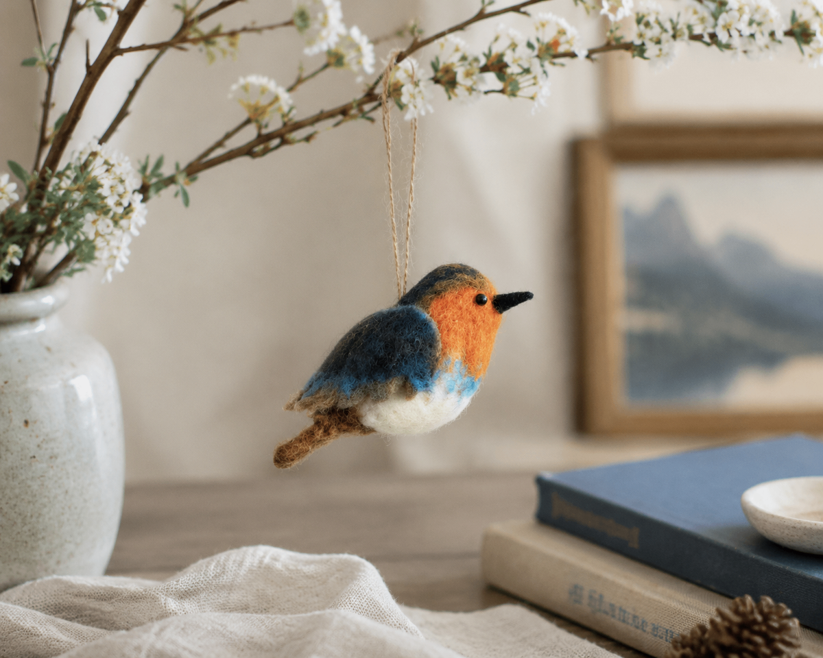 Brown Robin Felt Decoration