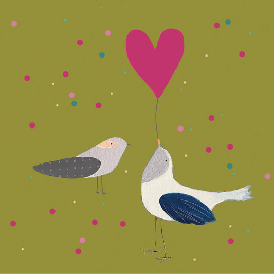LB09 Two Birds one Heart card