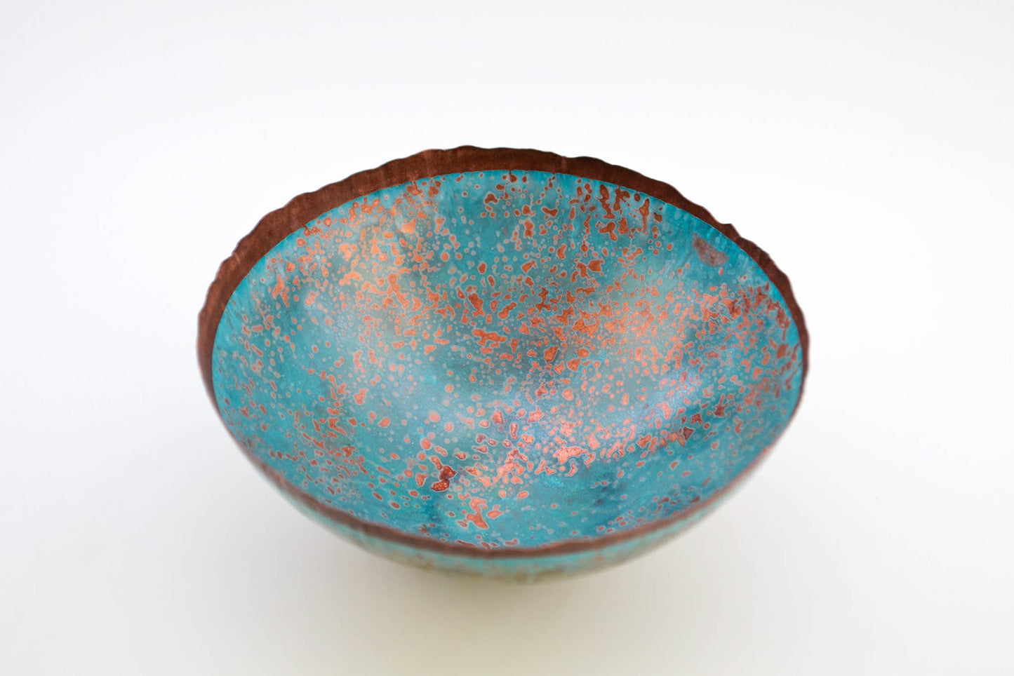 Hand raised Copper Bowl - Inverted patina