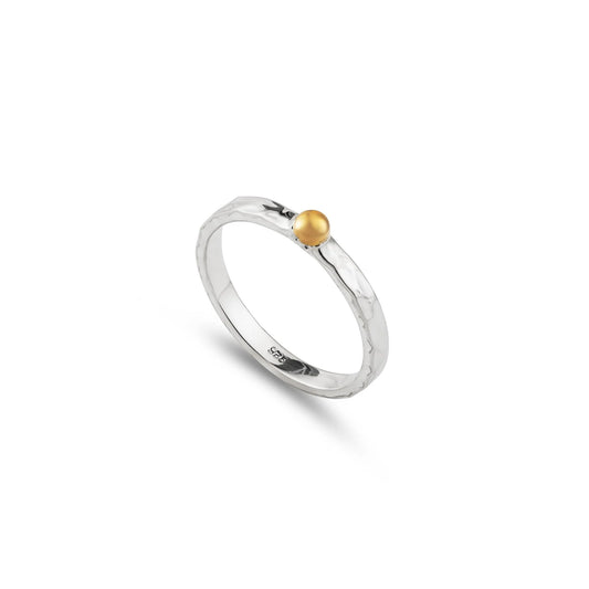 Golden Dot Sterling Silver Ring