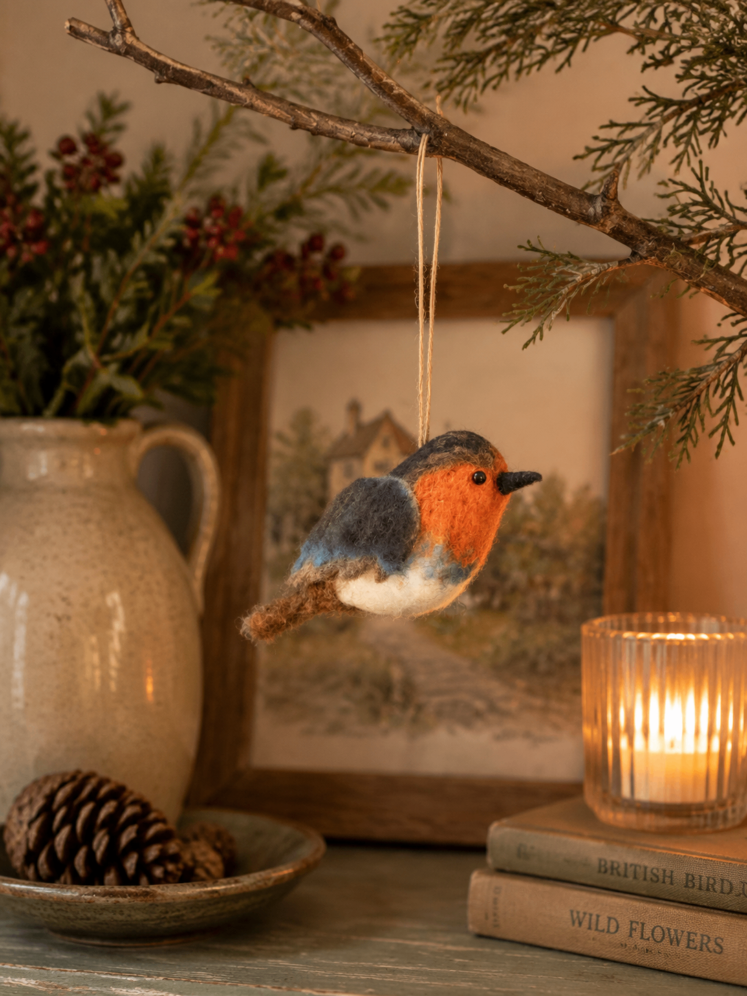 Brown Robin Felt Decoration