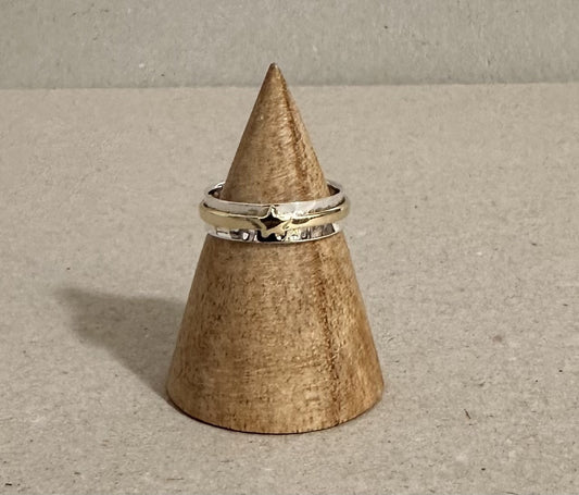 Gemma Star Spinning Ring - Silver & Brass