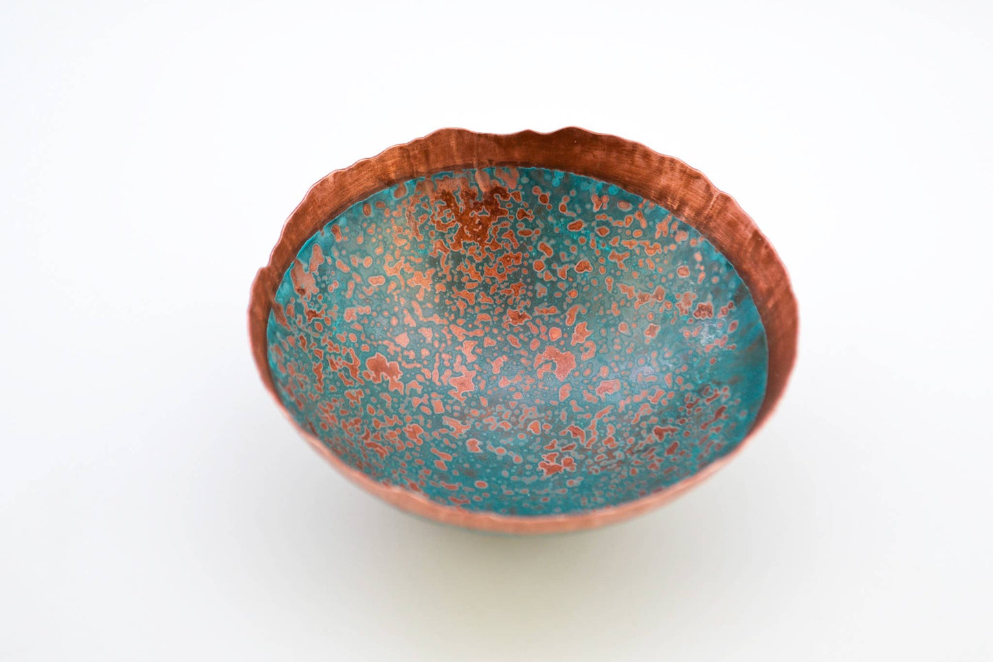 Hand raised Copper Bowl - Inverted patina