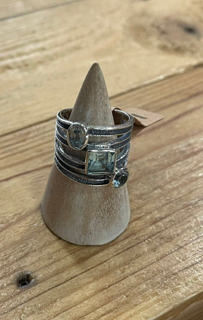 R45BT Blue Topaz Ring - J